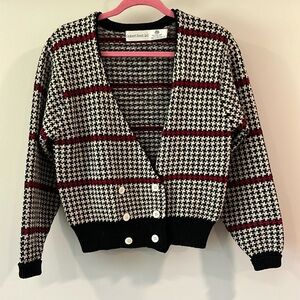Robert‎ Scott Ltd. - 36, 100% wool, houndstooth cardigan